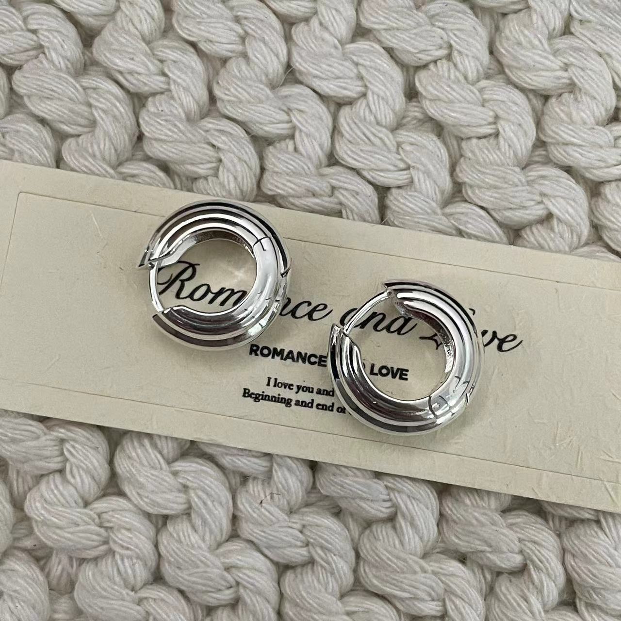 C2廠 韓國韓版多環圈S925純銀耳環 批發 折扣@洽客服 25.10.W5「SE2494」