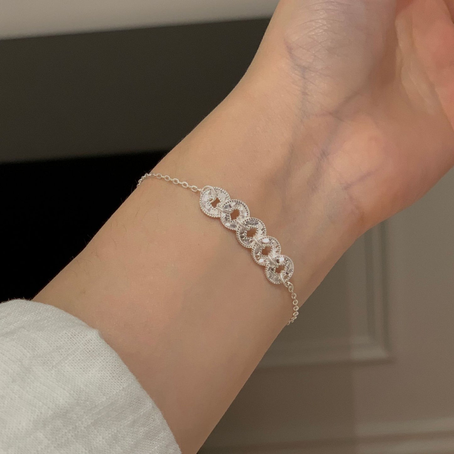 C2廠 韓國韓版閃光銅錢S925純銀手鍊 批發 折扣@洽客服 25.11.W3「SB4160」