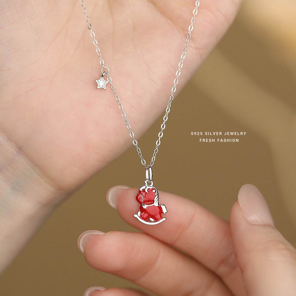 C廠 S925純銀｜ 小紅馬項鍊 批發 折扣@洽客服 26.01.W2「YA0556」