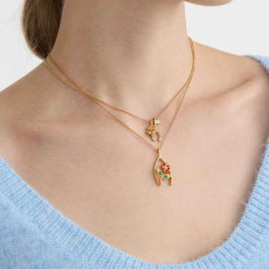 B廠 歐美款 鋯石四葉草 鈦鋼鍍18K金項鍊 批發 折扣@洽客服 25.10.W5「JDN0308026 JDN0308027」