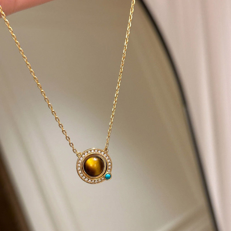 A2廠 韓國韓版復古虎眼石電鍍18k真金項鍊 批發 折扣@洽客服 25.10.W5「WN1732」