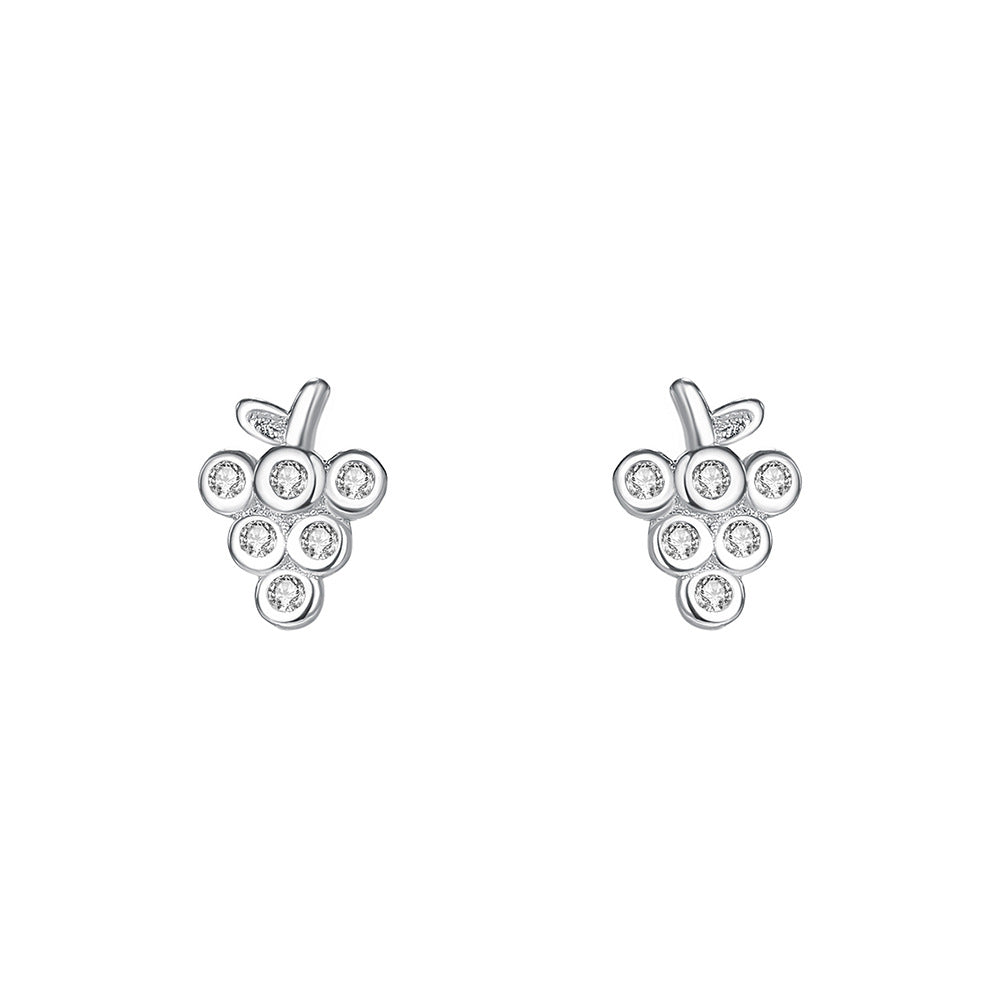 C廠 韓國韓版微鑲葡萄S925純銀耳環 批發 折扣@洽客服 25.12.W1「E5842」