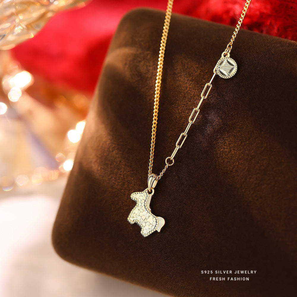 C廠 韓系復古馬S925純銀項鍊批發 折扣@洽客服 26.04.W1「A4963」
