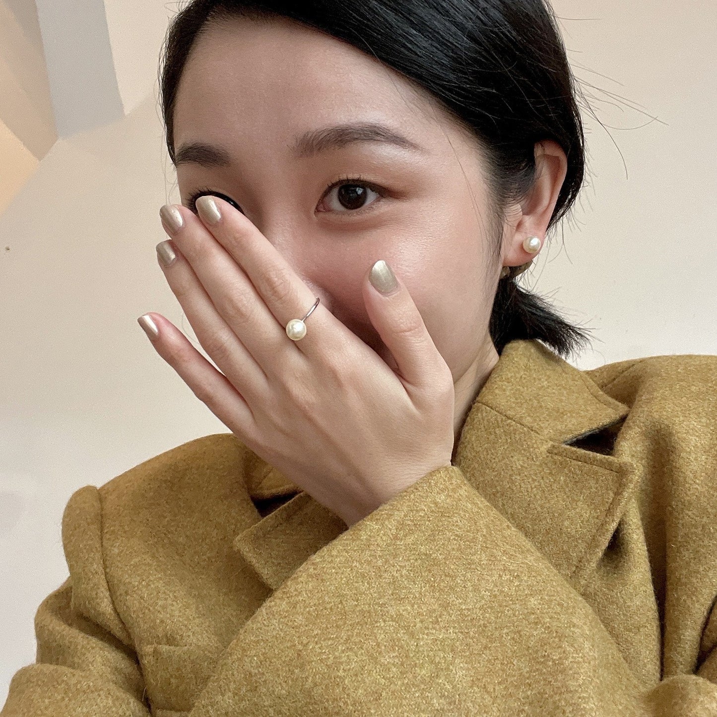 C2廠 韓國韓版優雅珍珠S925純銀戒指「DQ8246R」24.10.W2 批發折扣@洽客服