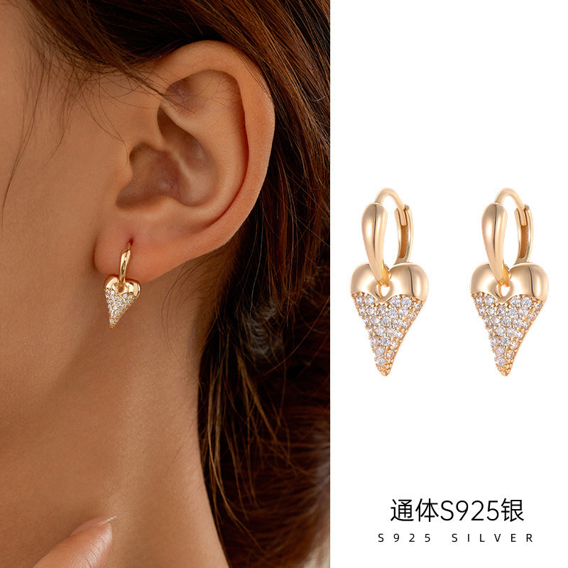 C廠 韓系愛心鑲鑽S925純銀耳環批發 折扣@洽客服 26.07.W2「ES3754」