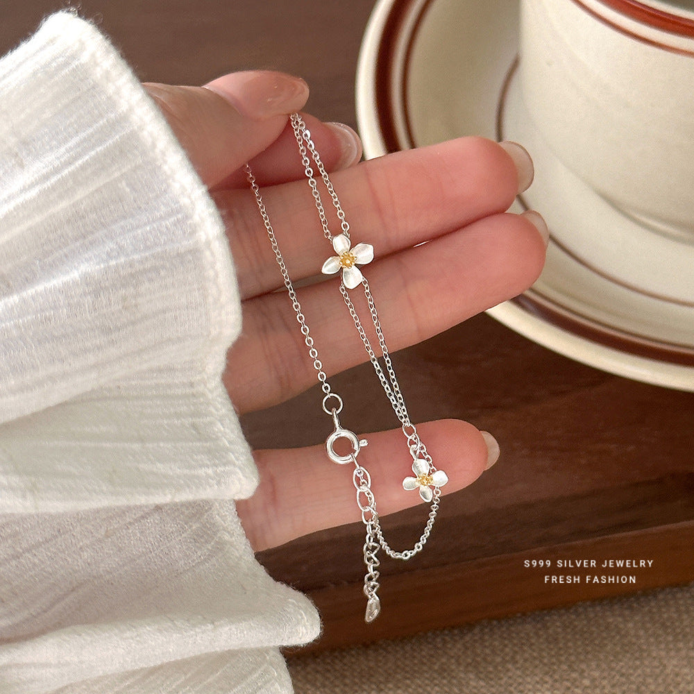 C廠 韓國韓版森林系梔子花S999純銀手鍊「L1260」