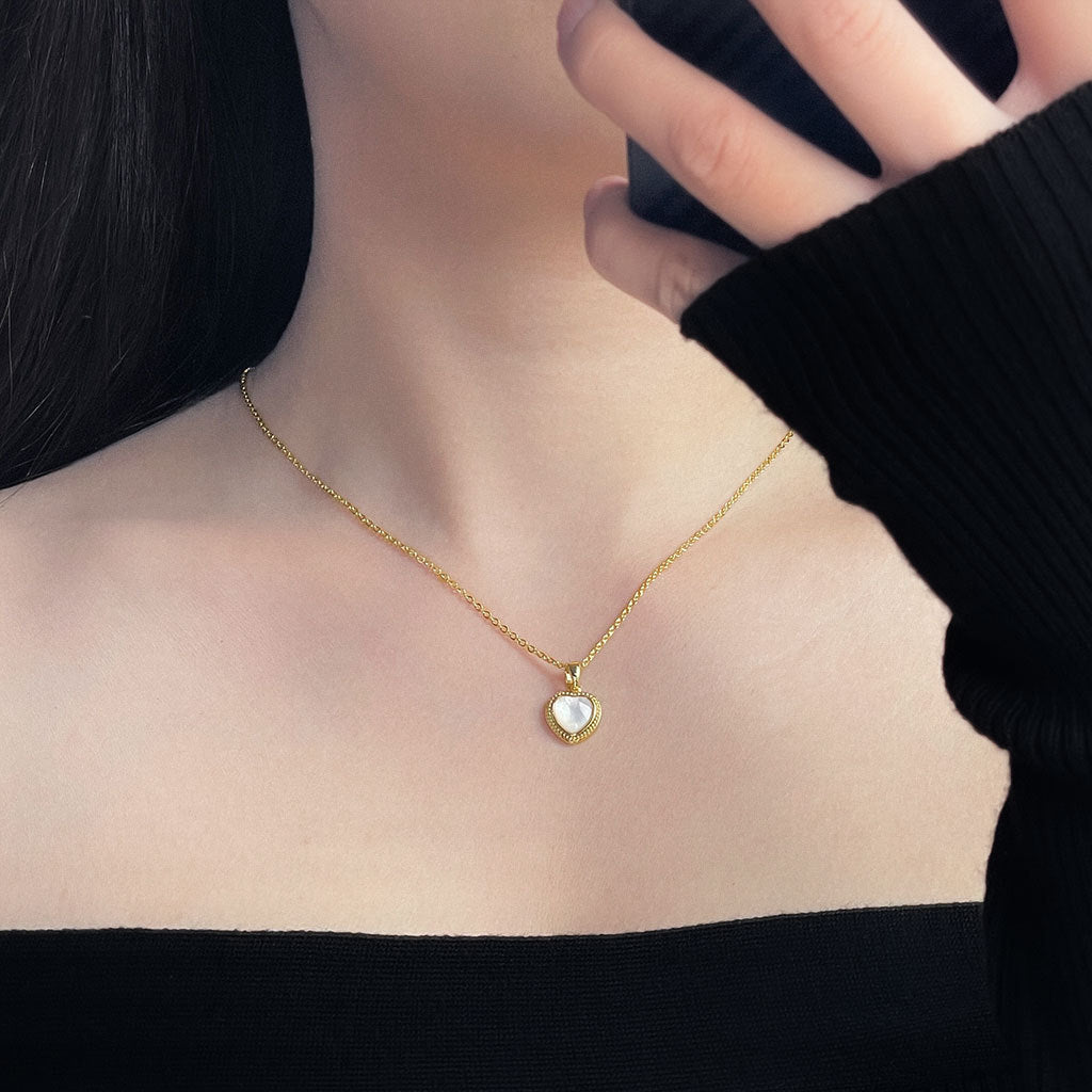 A2廠 日韓款愛心天然貝殼銅鍍18K項鍊 批發 折扣@洽客服 25.12.W1「4583」