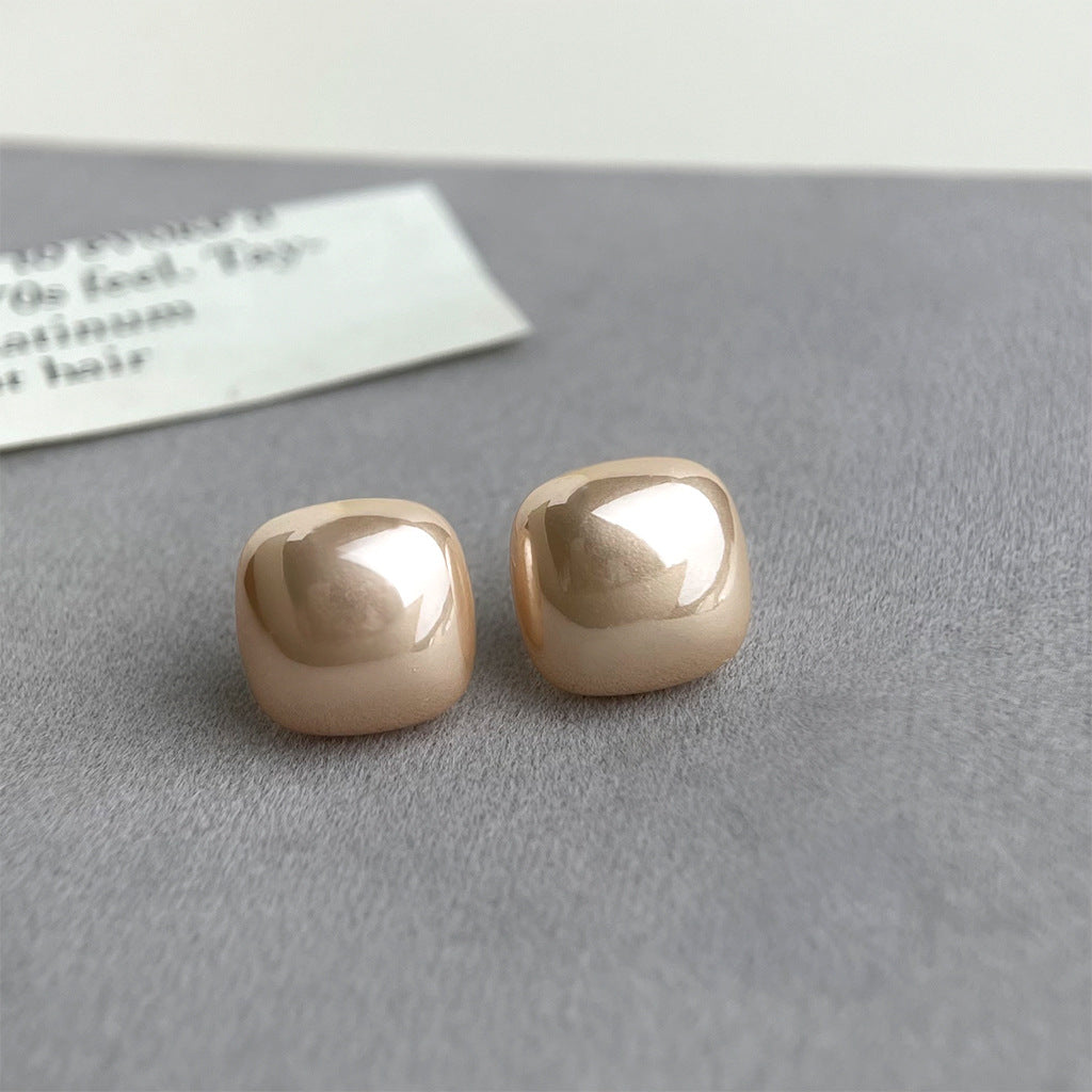 A廠 銅｜日韓款立體方形珍珠銀針耳環 批發 折扣@洽客服 26.02.W3「5869-5872」