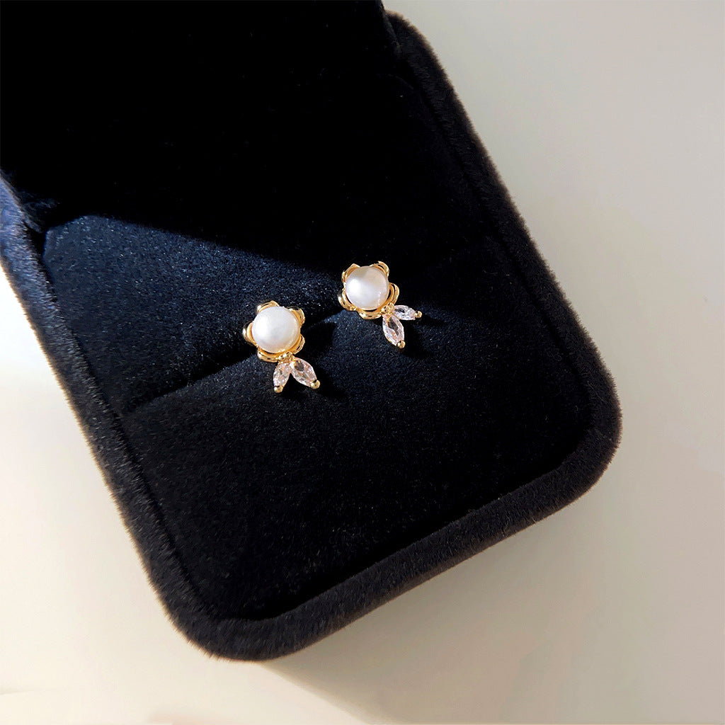 A廠 韓系淡水珍珠花朵銀針耳環 批發 折扣@洽客服 25.06.W4「4059」
