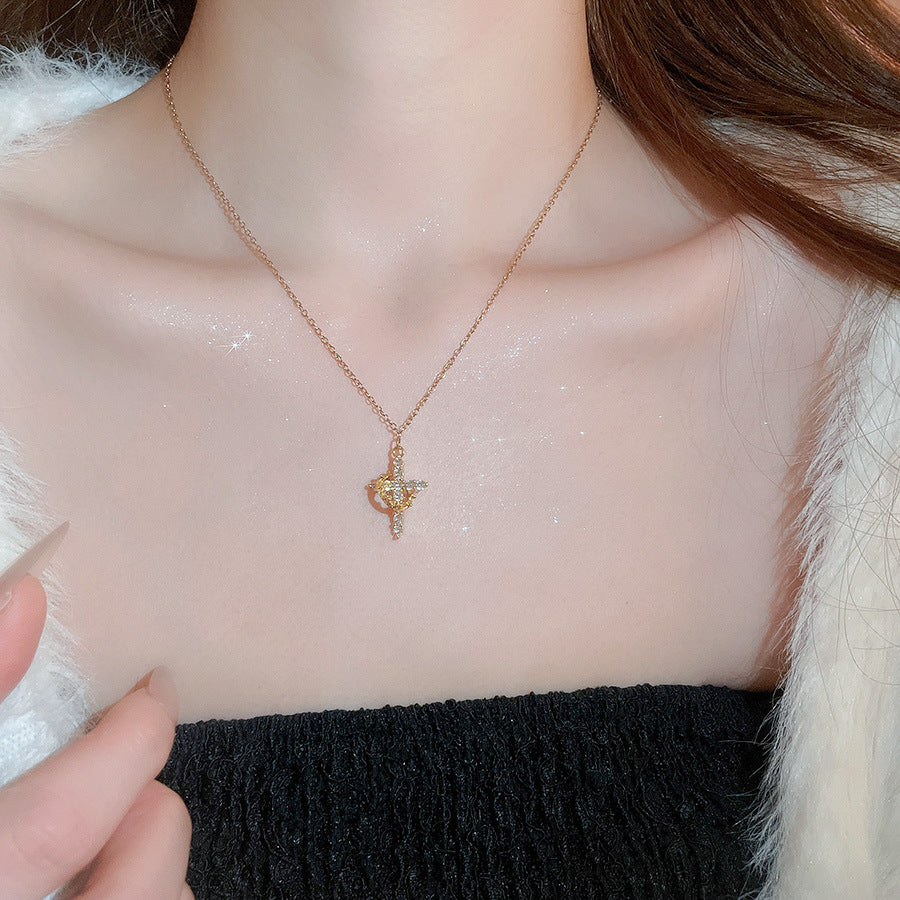 A2廠 韓國韓版鋯石十字架吊墜項鍊 批發 折扣@洽客服 25.10.W5「TN136」