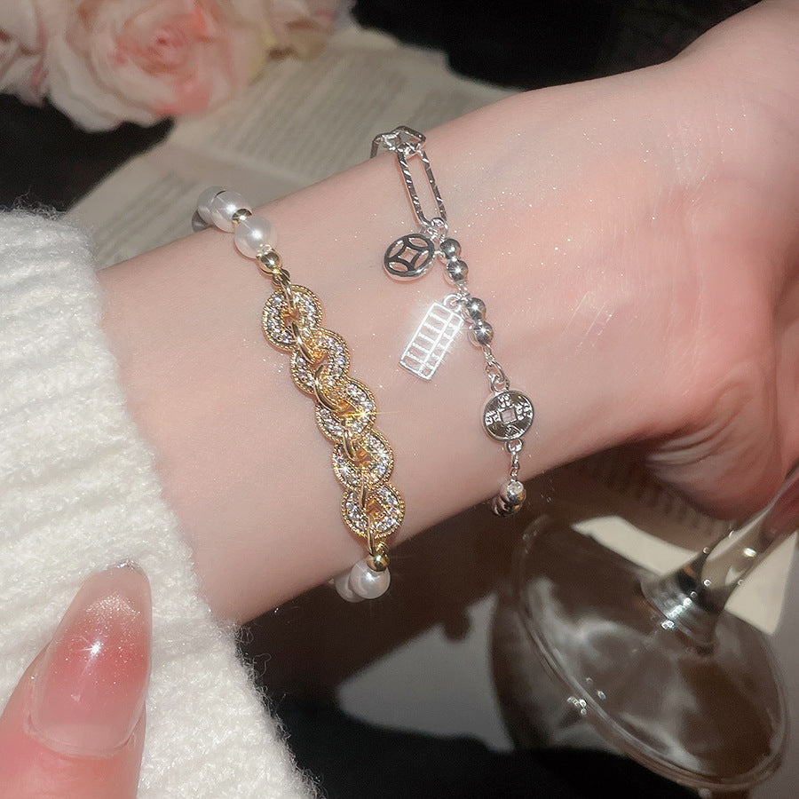 A2廠 銅｜韓系鋯石銅錢珍珠手鍊 批發 折扣@洽客服 26.02.W1「HB5127 HB5108」