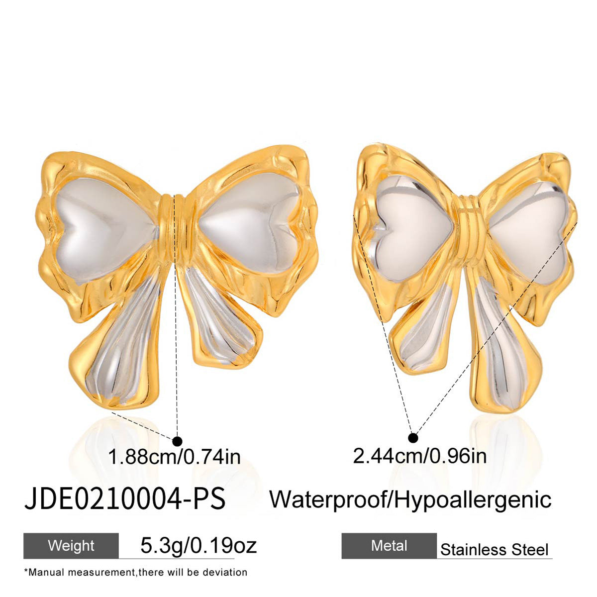 B廠 歐美款BELLA 鈦鋼鍍18K金耳環 批發 折扣@洽客服 25.12.W3「JDE0210004-PS」