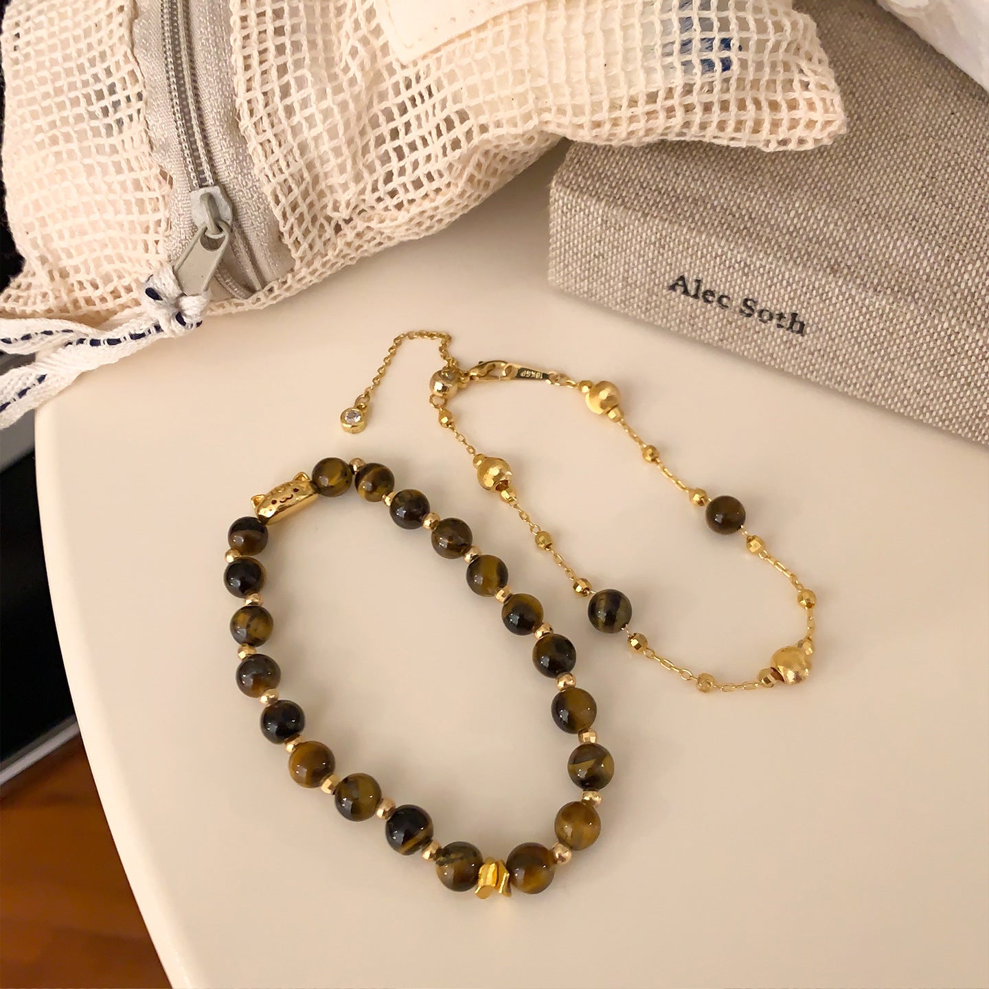 A2廠 韓國韓版虎眼石串珠電鍍18K真金手鍊 批發 折扣@洽客服 25.11.W2「WB1800」