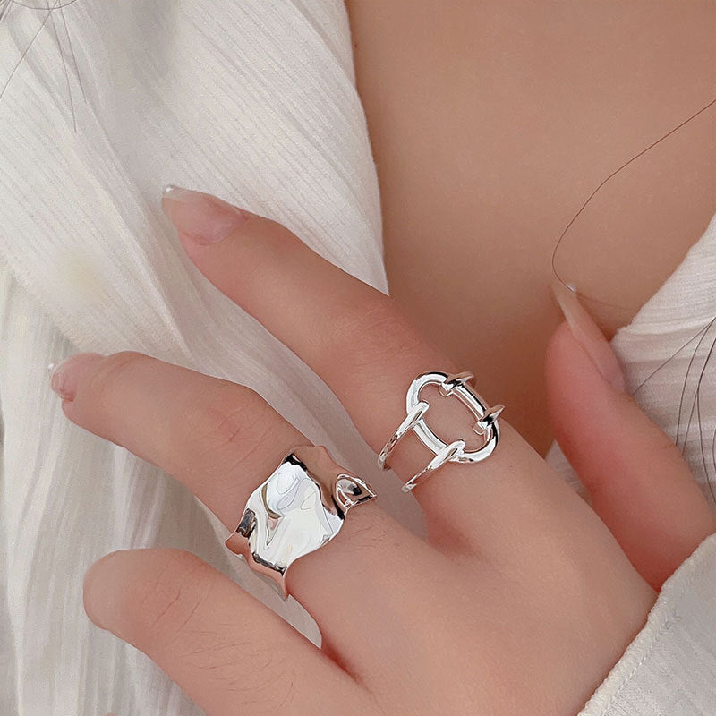 C3廠 韓國韓版幾何線條開口S925純銀戒指批發 折扣@洽客服 25.03.W2「HJZ012」