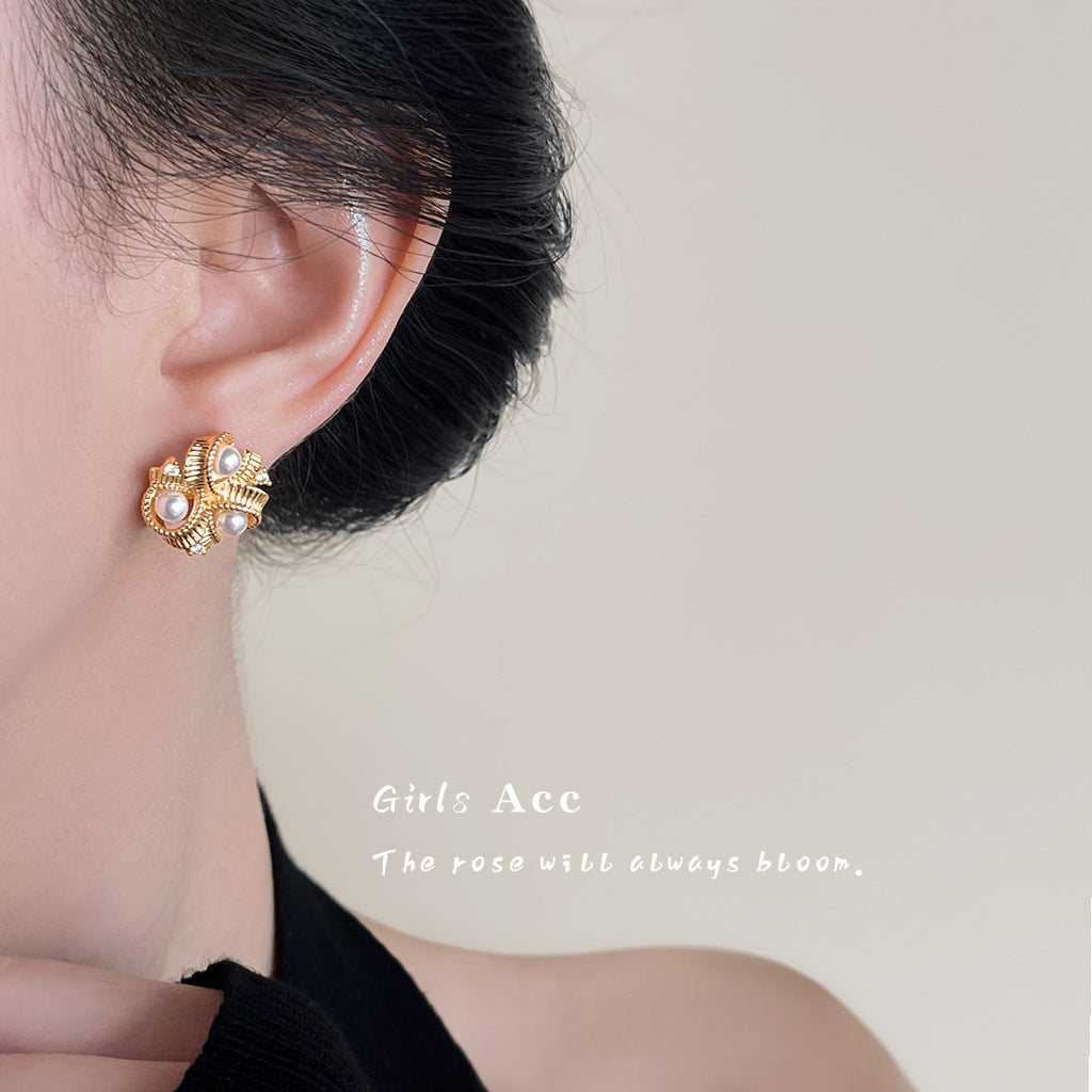 A廠 日韓款文藝復古鋯石珍珠耳環 批發 折扣@洽客服 26.01.W1「3019」