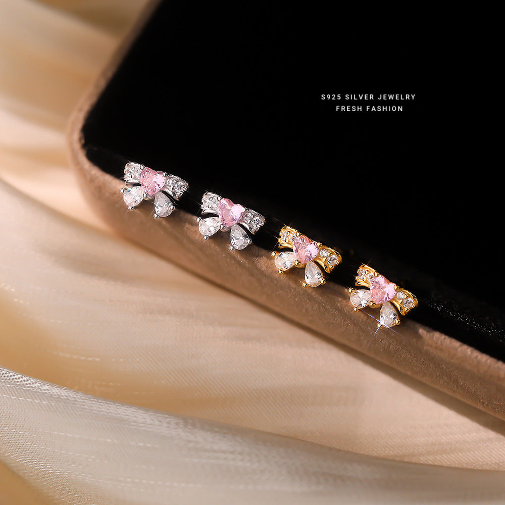 C廠 S925純銀｜ 小清新粉紅蝴蝶耳環 批發 折扣@洽客服 26.01.W2「E6011」