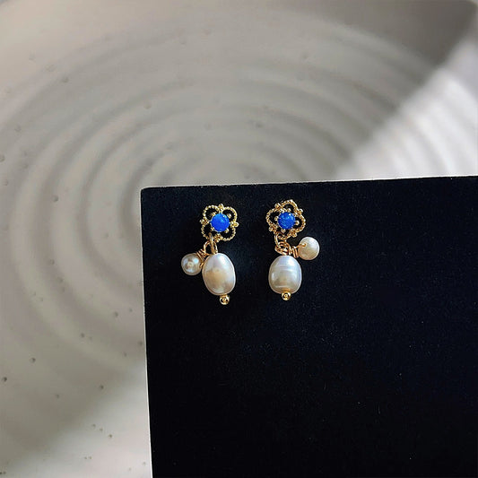 A廠 韓系復古宮廷風淡水珍珠環保銅銀針耳環批發 折扣@洽客服 26.03.10「A907」