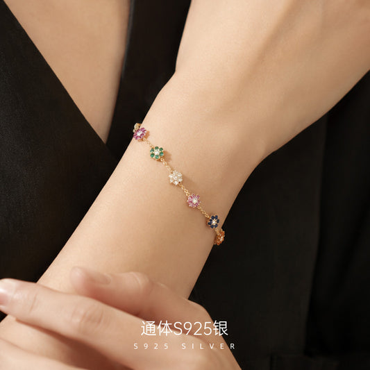 C廠 韓系彩色花朵S925銀手鍊批發 折扣@洽客服 26.09.W1「BRS4000」