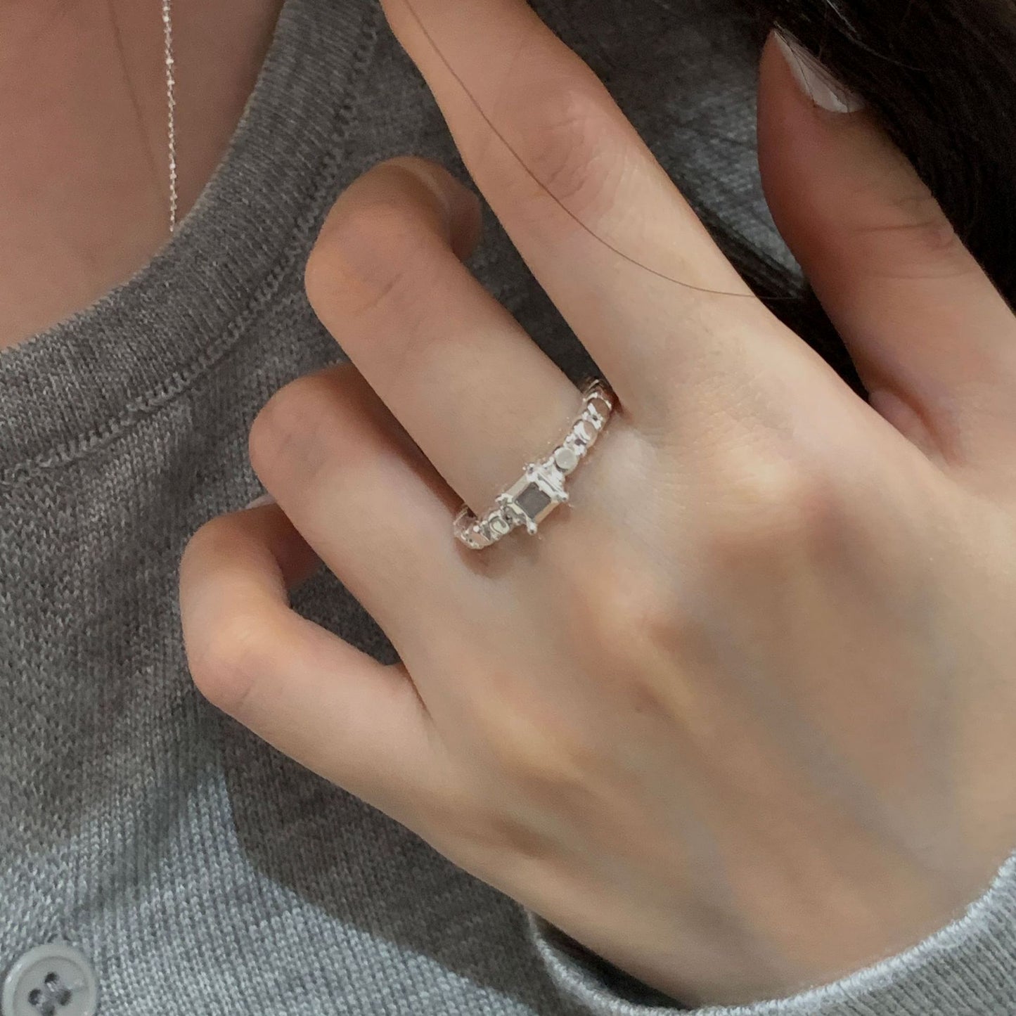 C2廠 韓國韓版重工幾何方塊S925純銀戒指 批發 折扣@洽客服 25.11.W3「SR1223」