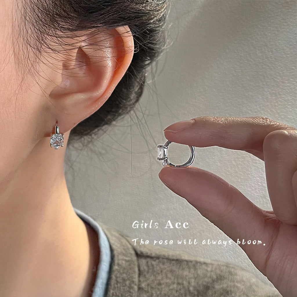 A廠 日韓款方糖鋯石/十字架銀針耳環批發 折扣@洽客服 26.04.W3「5045-5046」