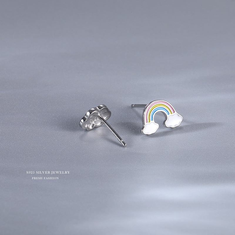 C廠 韓國韓版彩虹雲朵925純銀耳環批發 折扣@洽客服 26.03.W2「F1866」