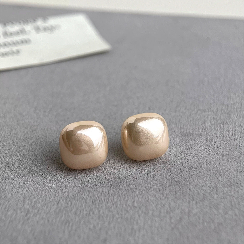 A廠 銅｜日韓款立體方形珍珠銀針耳環 批發 折扣@洽客服 26.02.W3「5869-5872」