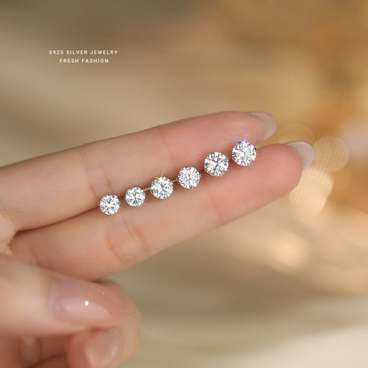 C廠 韓國韓版皇冠四爪鋯石S925純銀耳環批發 折扣@洽客服 26.03.W4「F6681」