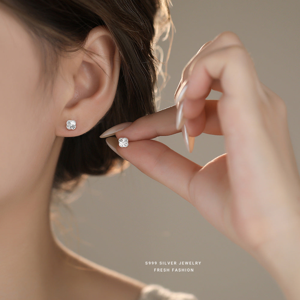 C廠 韓國韓版車花四葉草S999純銀耳環 批發 折扣@洽客服 25.11.26「F6651」