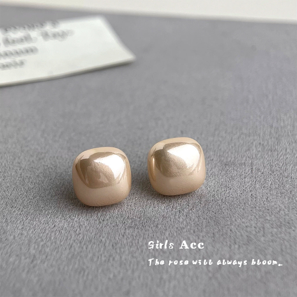 A廠 銅｜日韓款立體方形珍珠銀針耳環 批發 折扣@洽客服 26.02.W3「5869-5872」