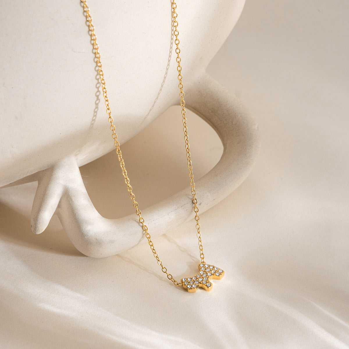 B廠 歐美款DARLINE 小狗 鈦鋼鍍18K金項鍊 批發 折扣@洽客服 25.12.W3「JDN0209035」