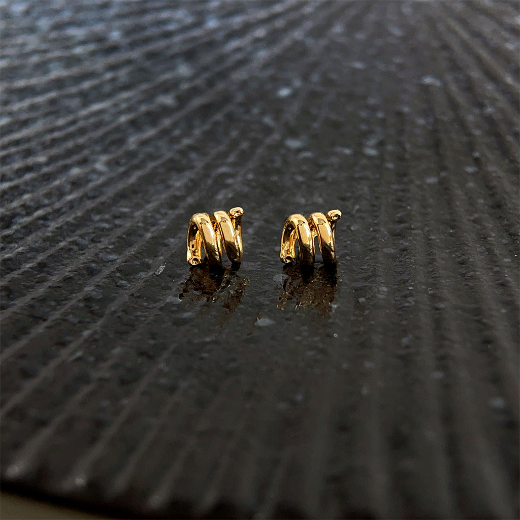 A廠 日韓款多層繞線幾何銀針耳環 批發 折扣@洽客服 25.11.W4「4055」