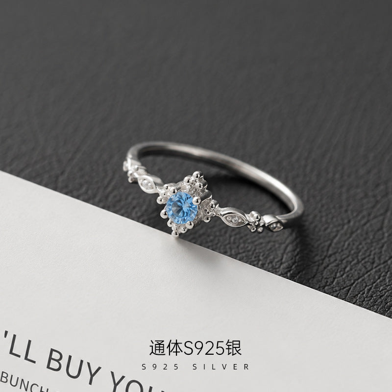 C廠 韓系輕奢海藍鋯石S925純銀戒指批發 折扣@洽客服 26.08.W4「RS4018」