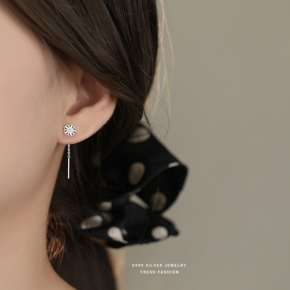 C廠 韓國韓版鏤空花朵S999純銀耳線 批發 折扣@洽客服 25.11.W1「E5673」