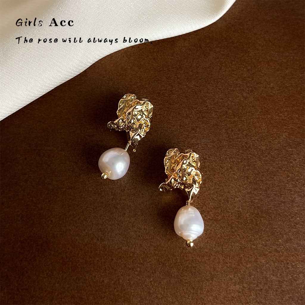 A廠 日韓款 復古淡水珍珠銀針耳環 批發 折扣@洽客服 25.11.W2「5081」