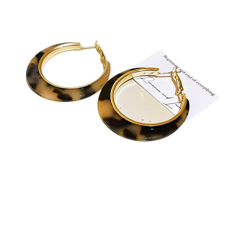 A2廠 韓國韓版豹紋樹脂耳圈 批發 折扣@洽客服 25.11.W3「HE22567」