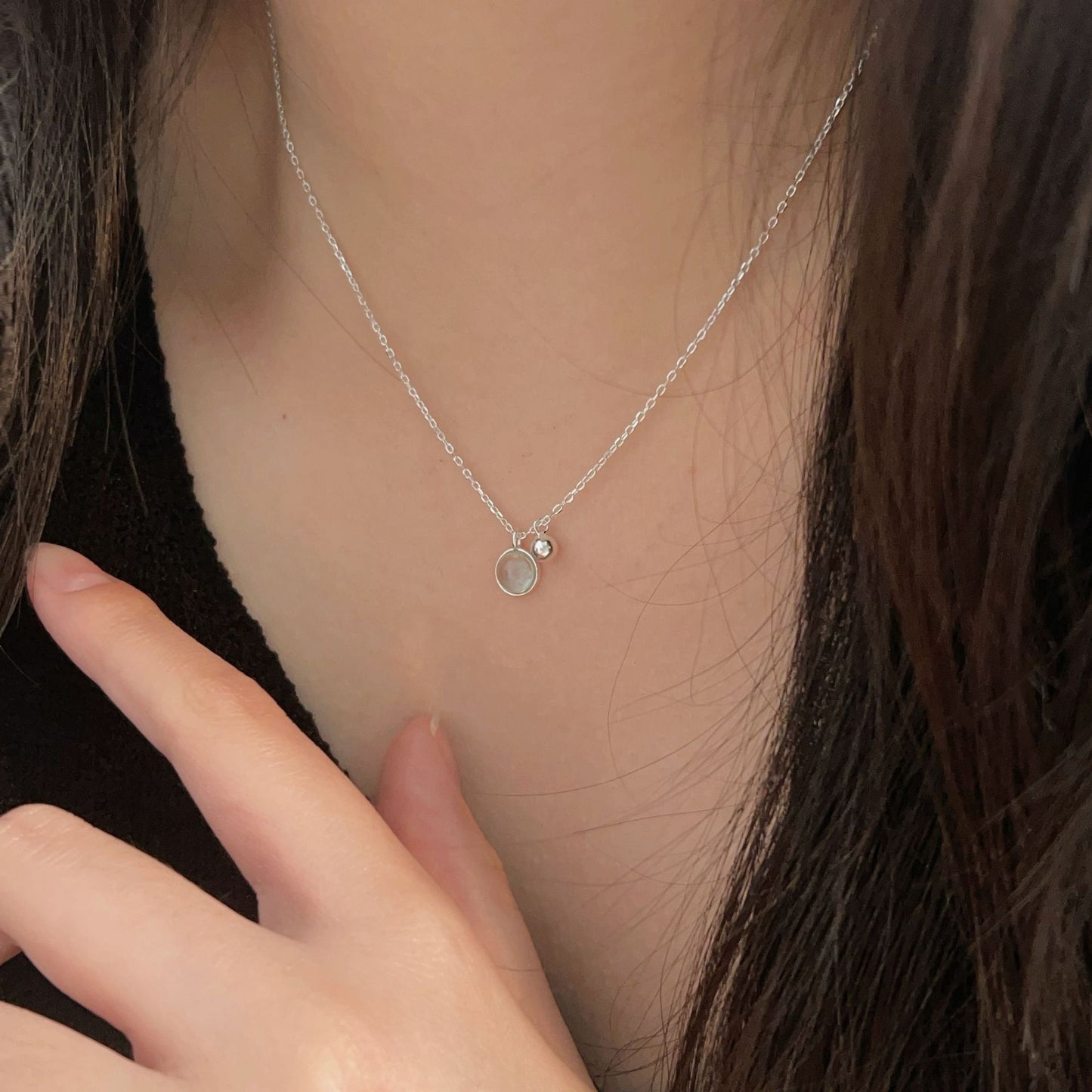 C3廠 韓國韓版S925純銀｜幾何貓眼石項鍊 批發 折扣@洽客服 26.02.W3「HXL319」