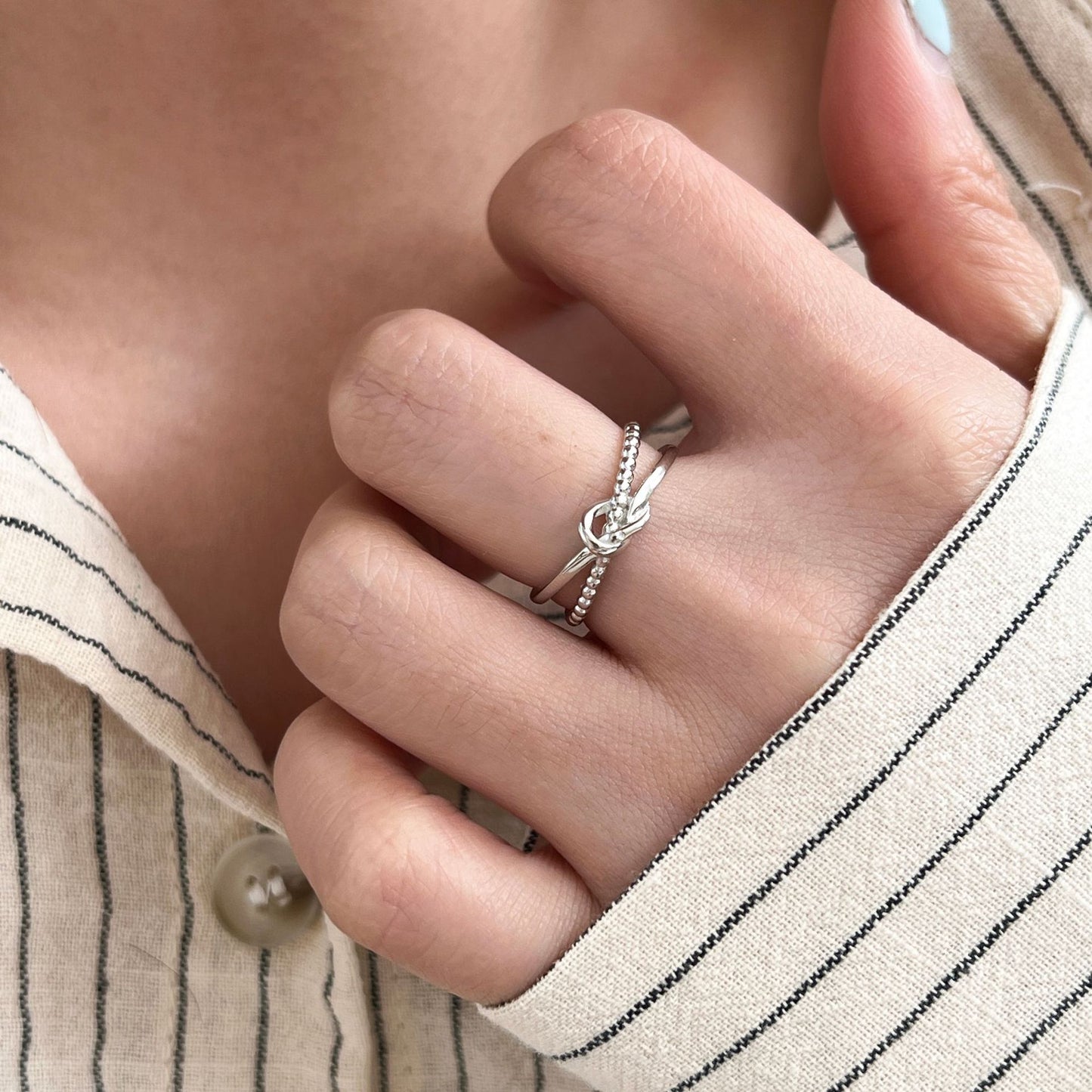 C3廠 韓國韓版交叉打結S925純銀戒指 批發 折扣@洽客服 25.10.W5「jz012」