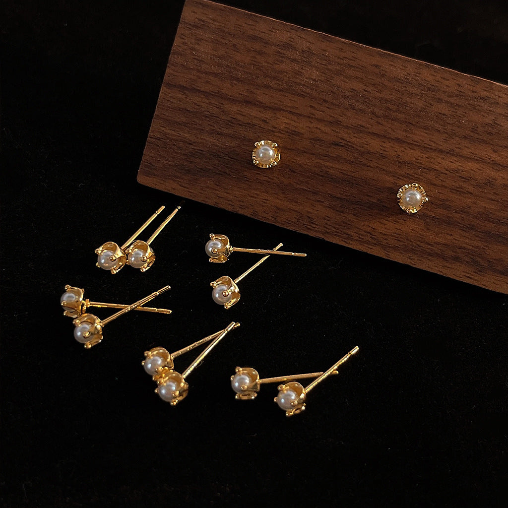 A廠 日韓款 適合養耳洞的珍珠銀針耳環 批發 折扣@洽客服 25.11.W1「1000」