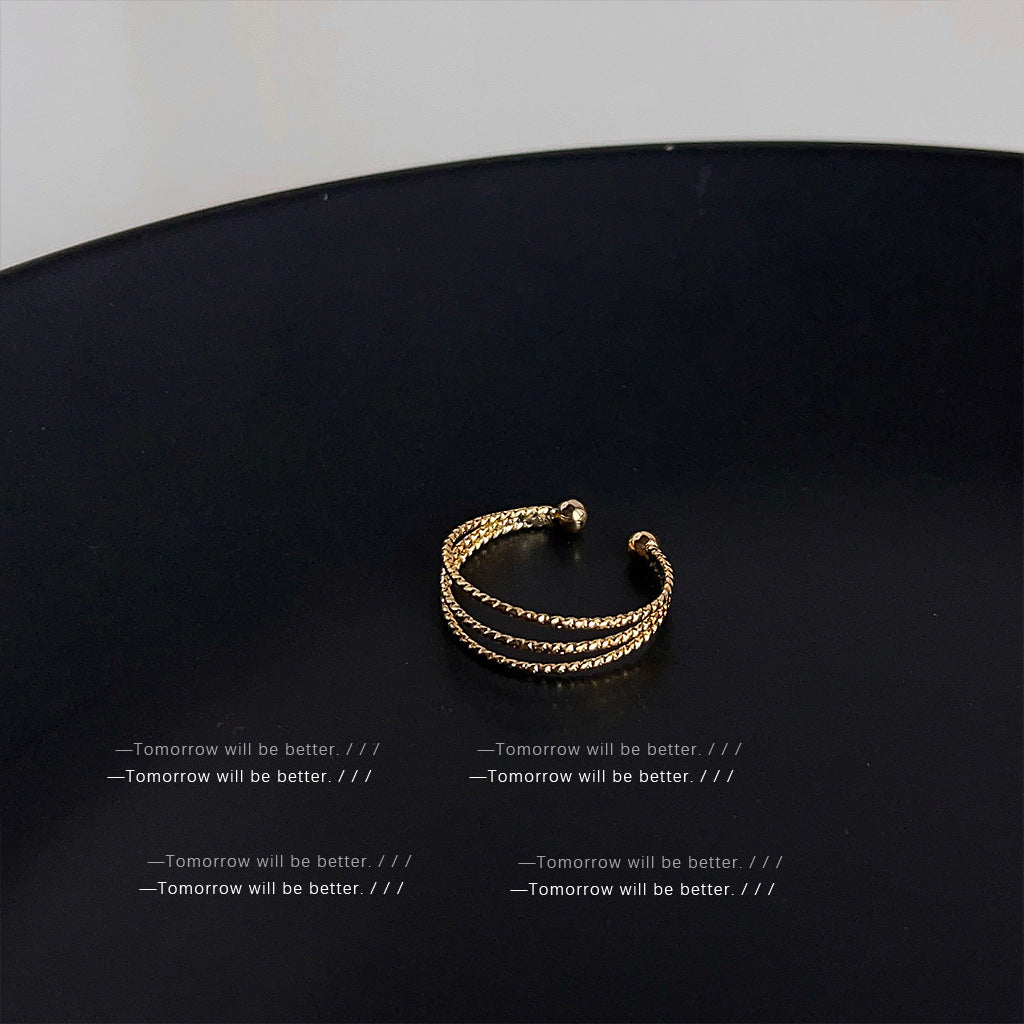 A2廠 日韓款三層素圈銅鍍18K金電鍍戒指 批發 折扣@洽客服 25.12.W1「C-49」