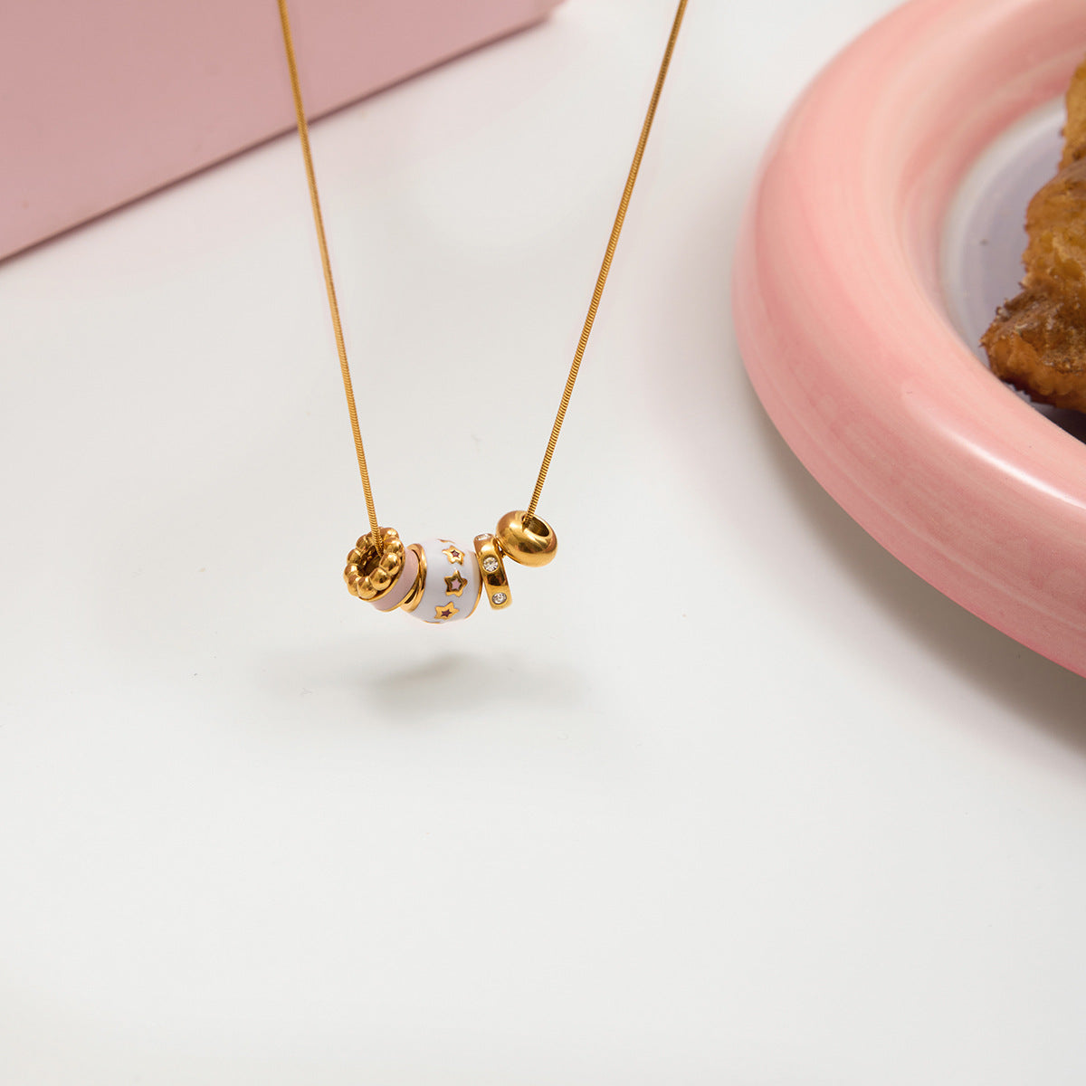 B廠 歐美款 SOFIA 鈦鋼鍍18K金項鍊 批發 折扣@洽客服 25.11.W2 「JDN0307021」