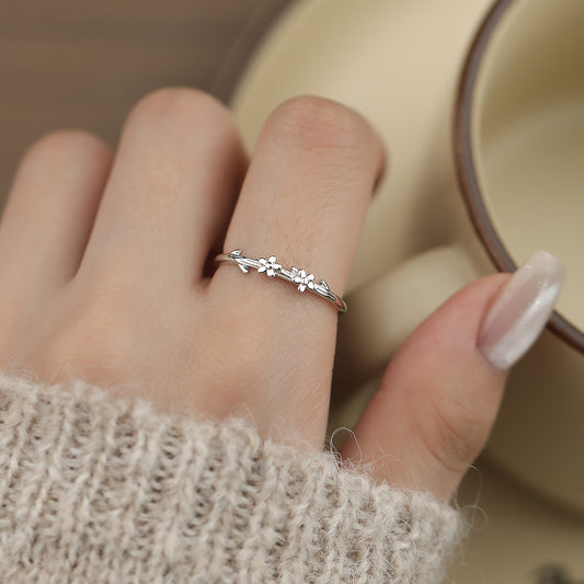 C廠 S999足銀｜韓國韓版浪漫小花戒指 26.02.W1「K2491」