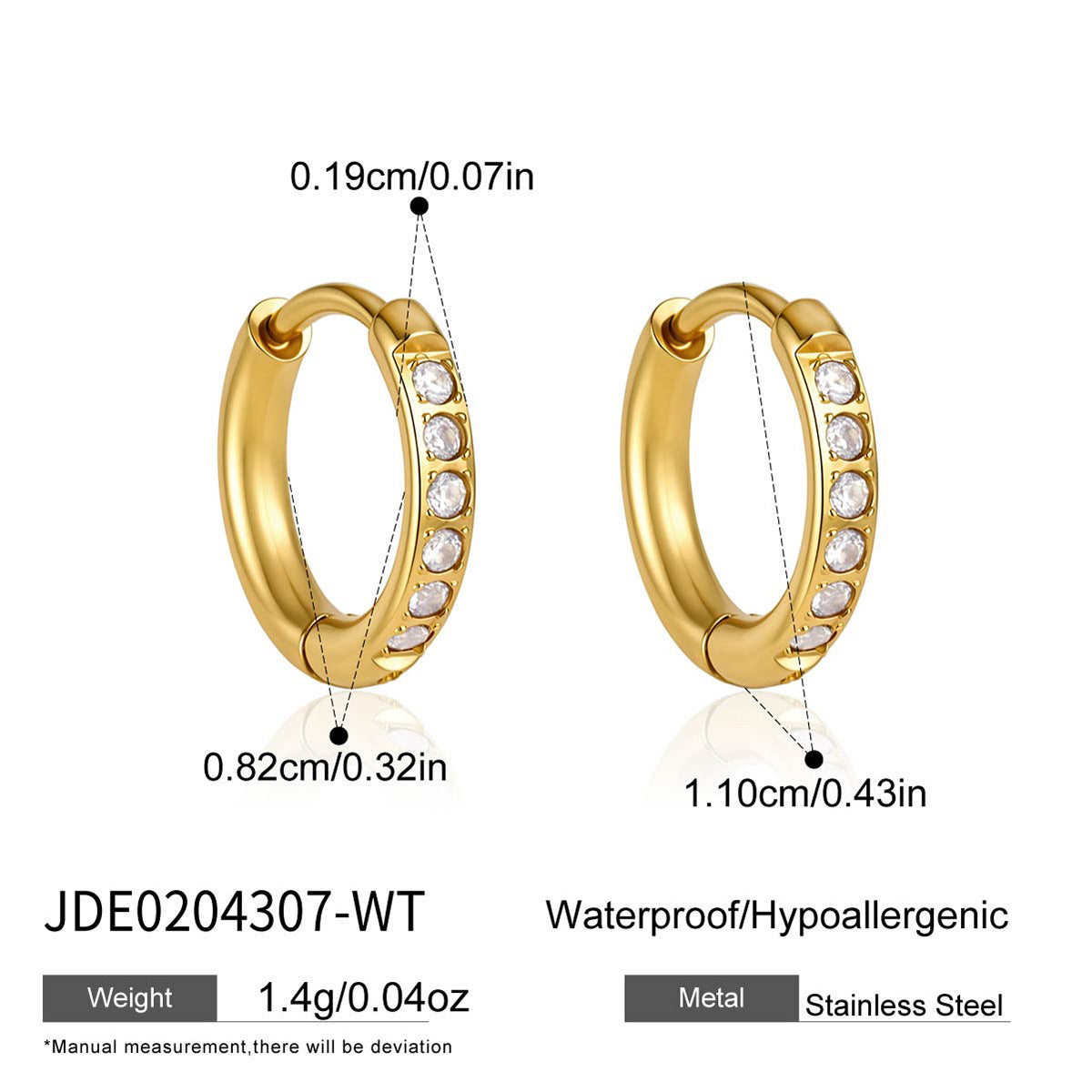 B廠 歐美款  CAMIE 鈦鋼鍍18K金耳環26.06.W4「JDE0204307」