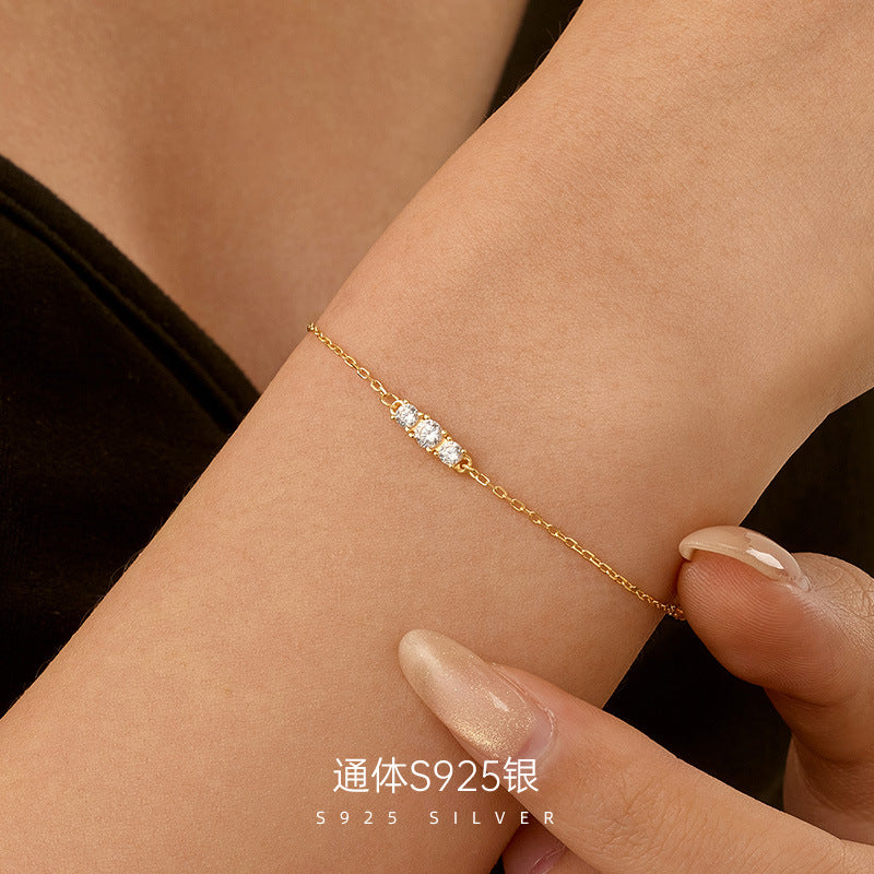 C廠 韓系TRINITY S925純銀鍍14K金手鍊批發 折扣@洽客服 26.07.W5「BRS3888」