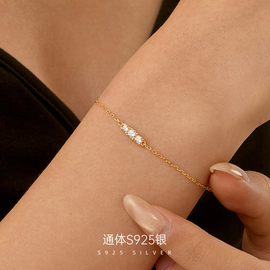 C廠 韓系TRINITY S925純銀鍍14K金手鍊批發 折扣@洽客服 26.07.W5「BRS3888」