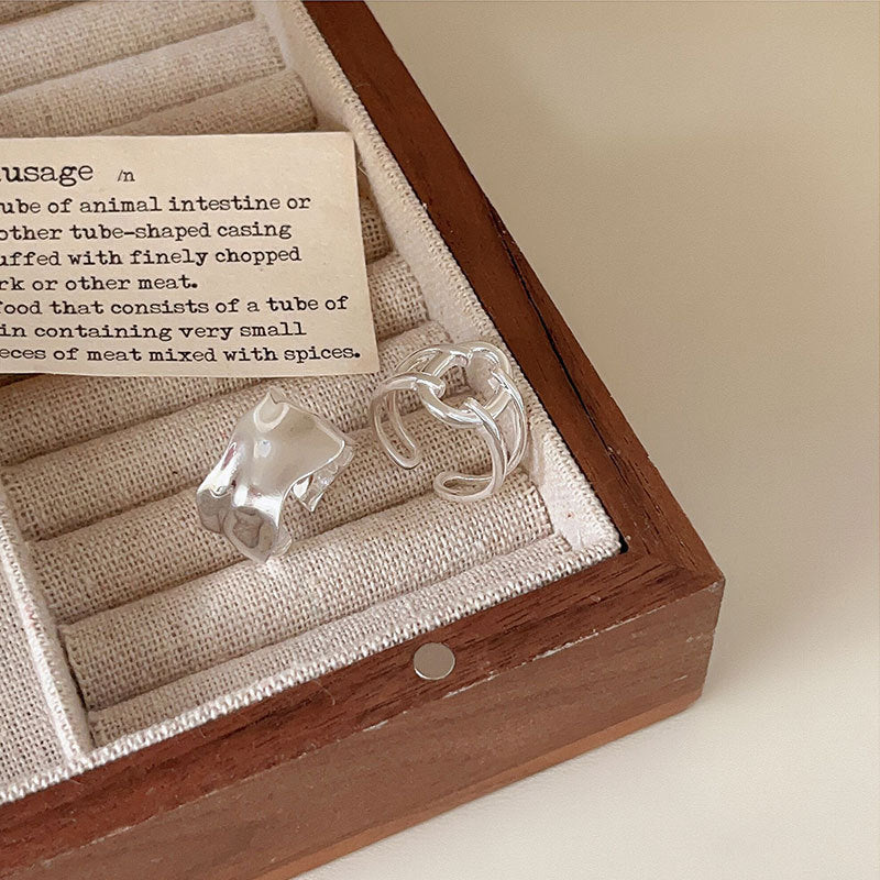 C3廠 韓國韓版幾何線條開口S925純銀戒指批發 折扣@洽客服 25.03.W2「HJZ012」