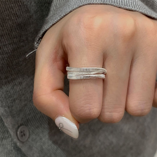 C2廠 韓國韓版復古編織紋理S925銀戒指 批發 折扣@洽客服 25.11.W1「SR1448」