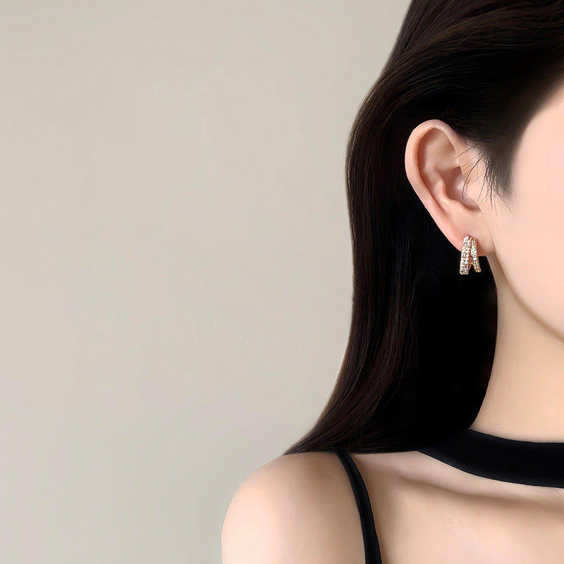 A2廠 韓國韓版鋯石珍珠電鍍14k真金銀針耳環 批發 折扣@洽客服 25.12.W3「HE29348-1」