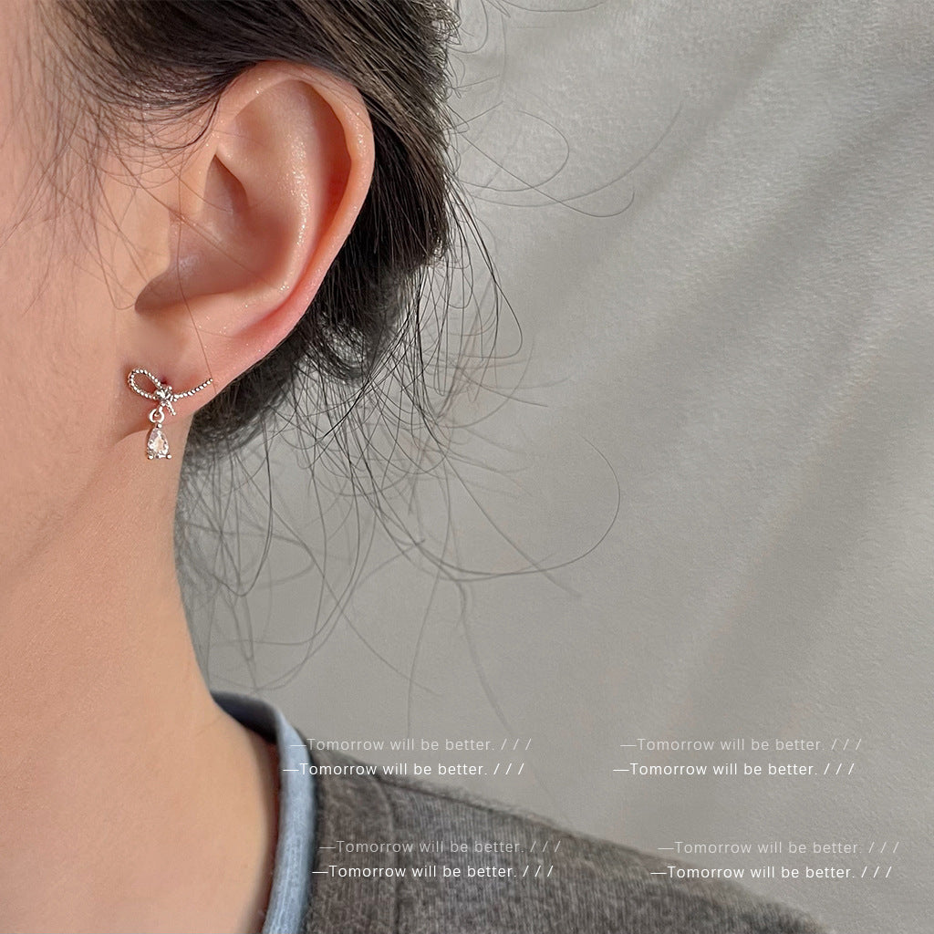 A廠 日韓款簡約小巧單邊蝴蝶結銀針耳環 批發 折扣@洽客服 25.11.W4「4826-4827」