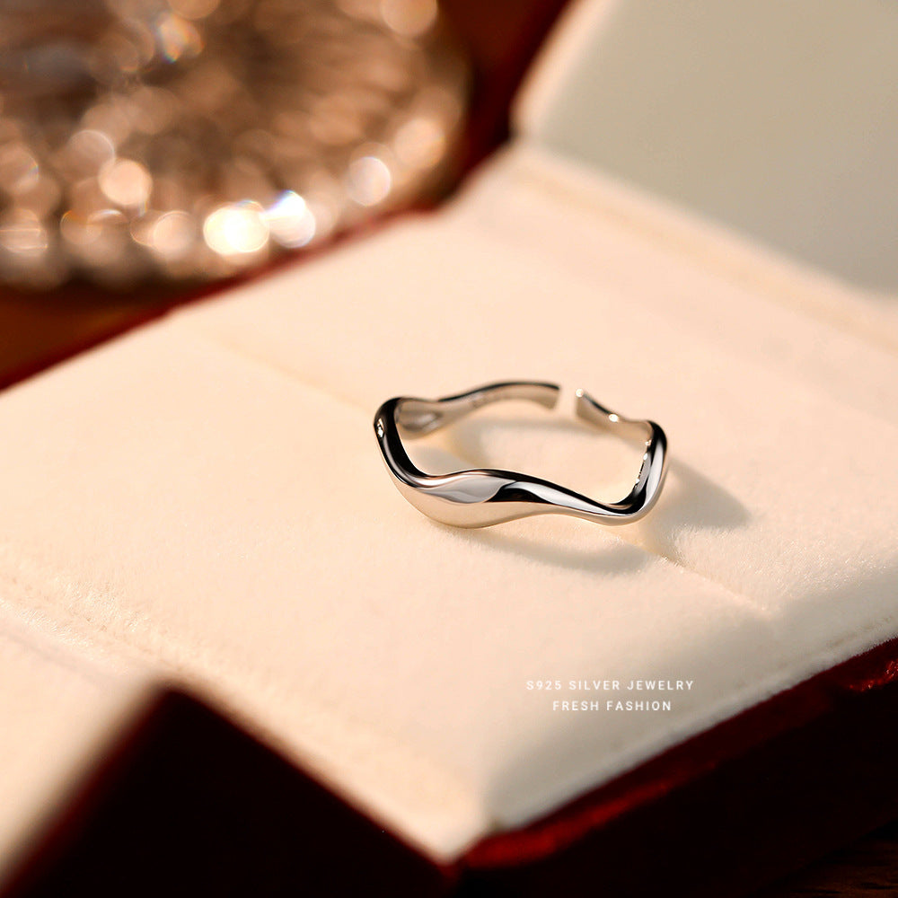 C廠 韓國韓版幾何波浪S925純銀戒指 批發 折扣@洽客服 25.10.W3「YK0018」
