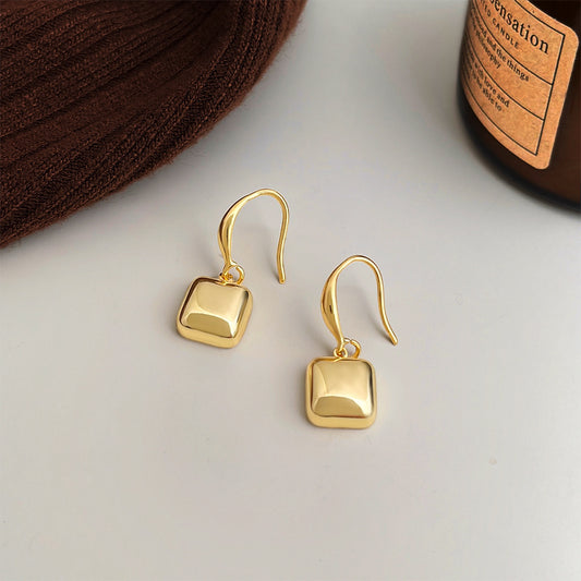 A廠 日韓款 幾何方糖電鍍18k金銀針耳環 批發 折扣@洽客服 25.11.W1「6781」